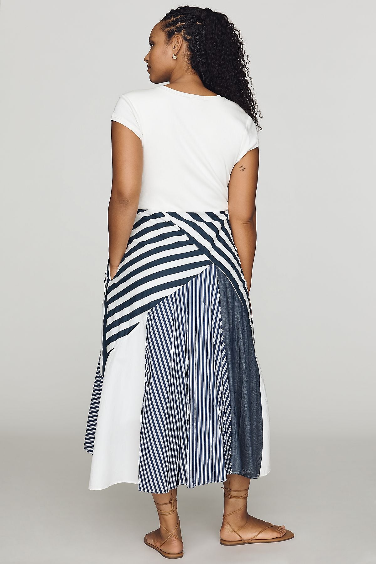 Maeve Twofer Patchwork Midi Dress