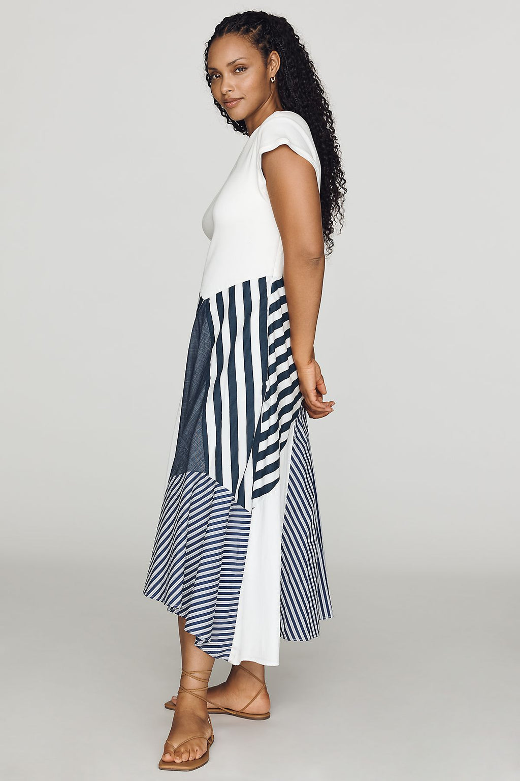 Maeve Twofer Patchwork Midi Dress