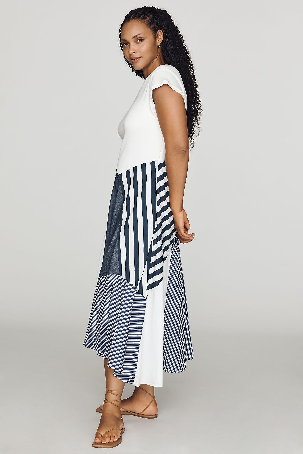 Maeve Twofer Patchwork Midi Dress