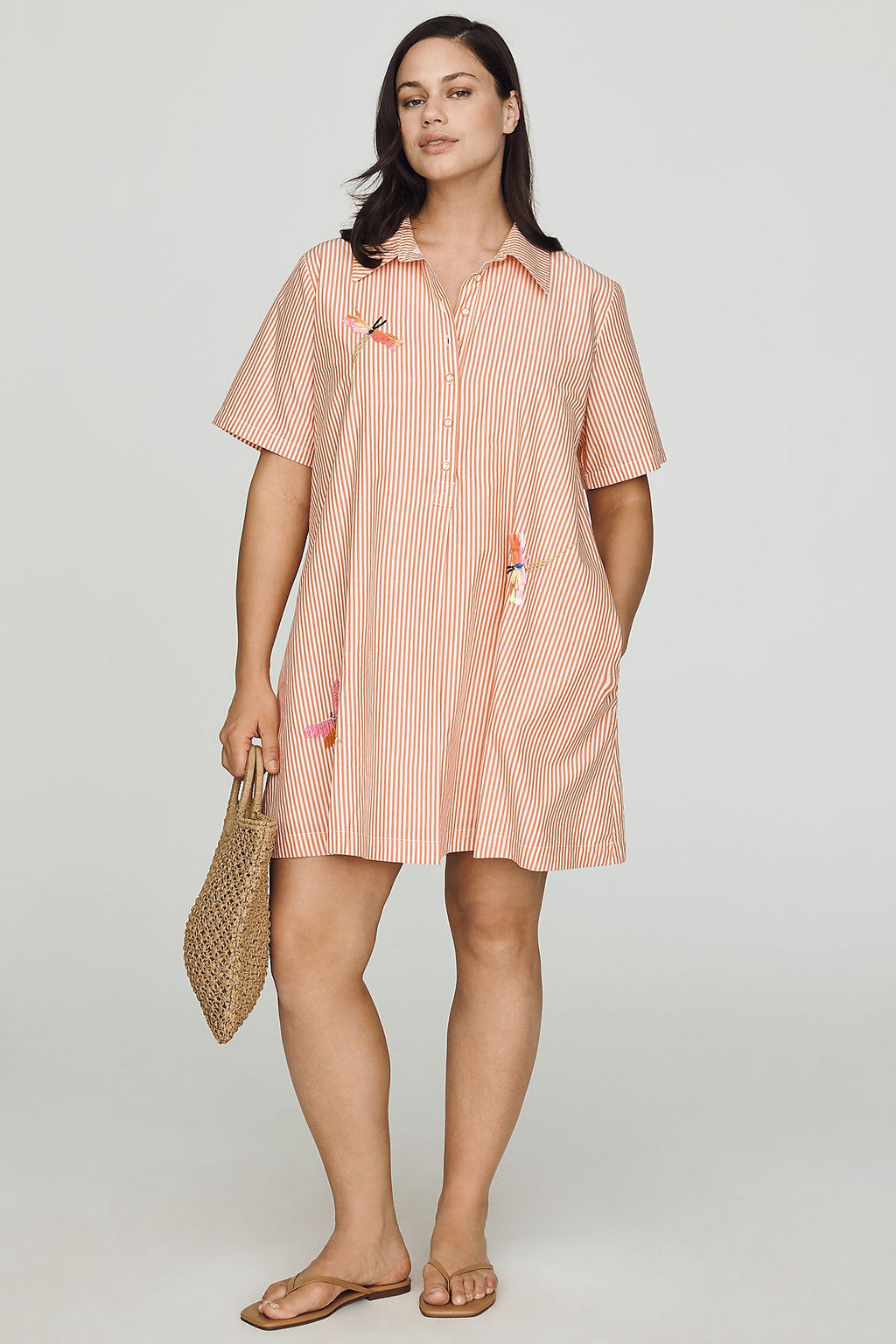 By Anthropologie Pollie Embroidered Swing Mini Dress