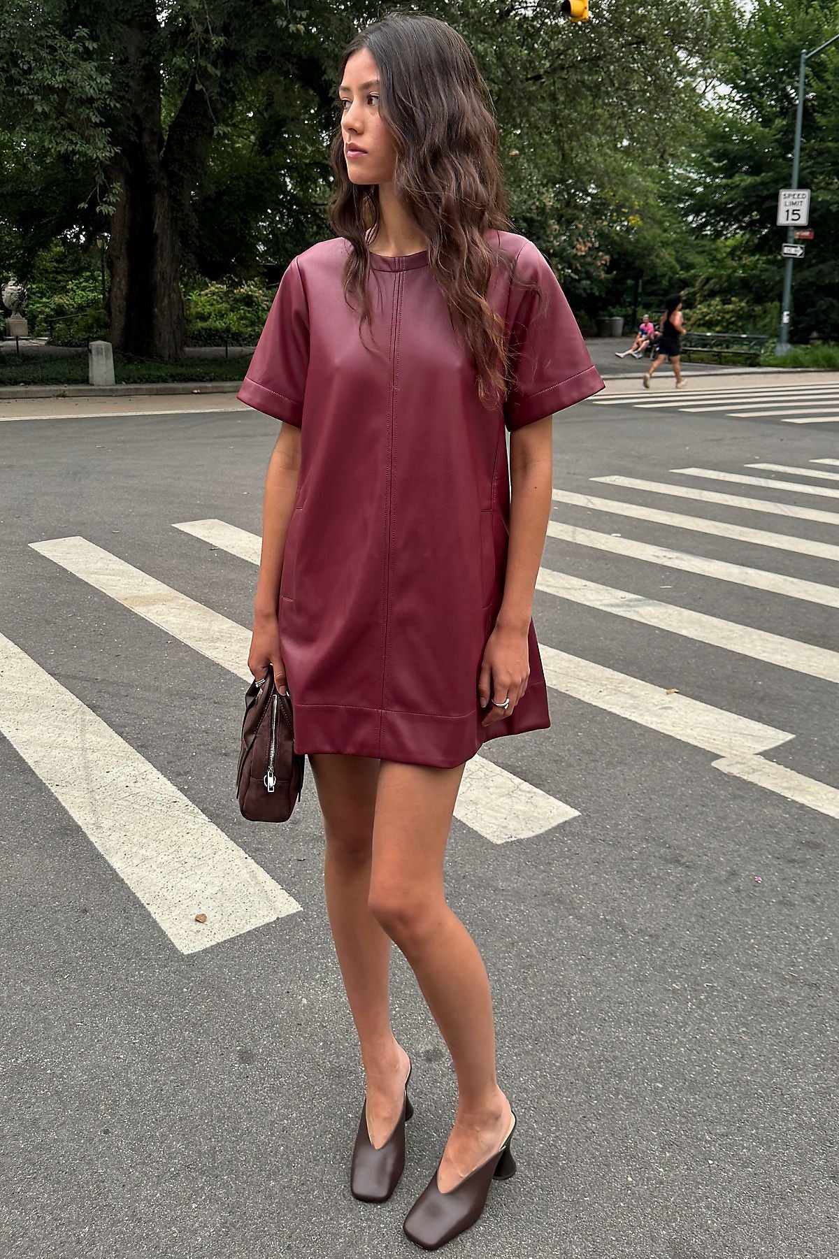 Maeve Emmy Faux-Leather Mini Dress