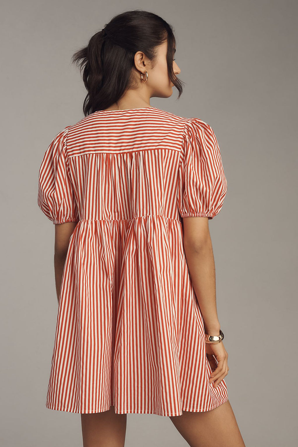 English Factory Petite Puff-Sleeve Bow Mini Dress