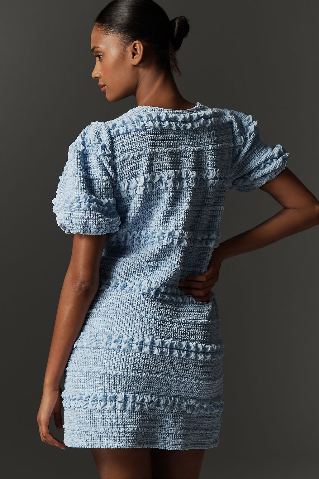 English Factory Short-Sleeve Smocked Mini Dress