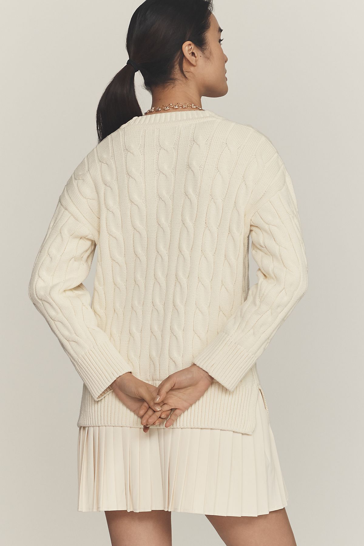 English Factory V-Neck Long-Sleeve Mini Twofer Dress