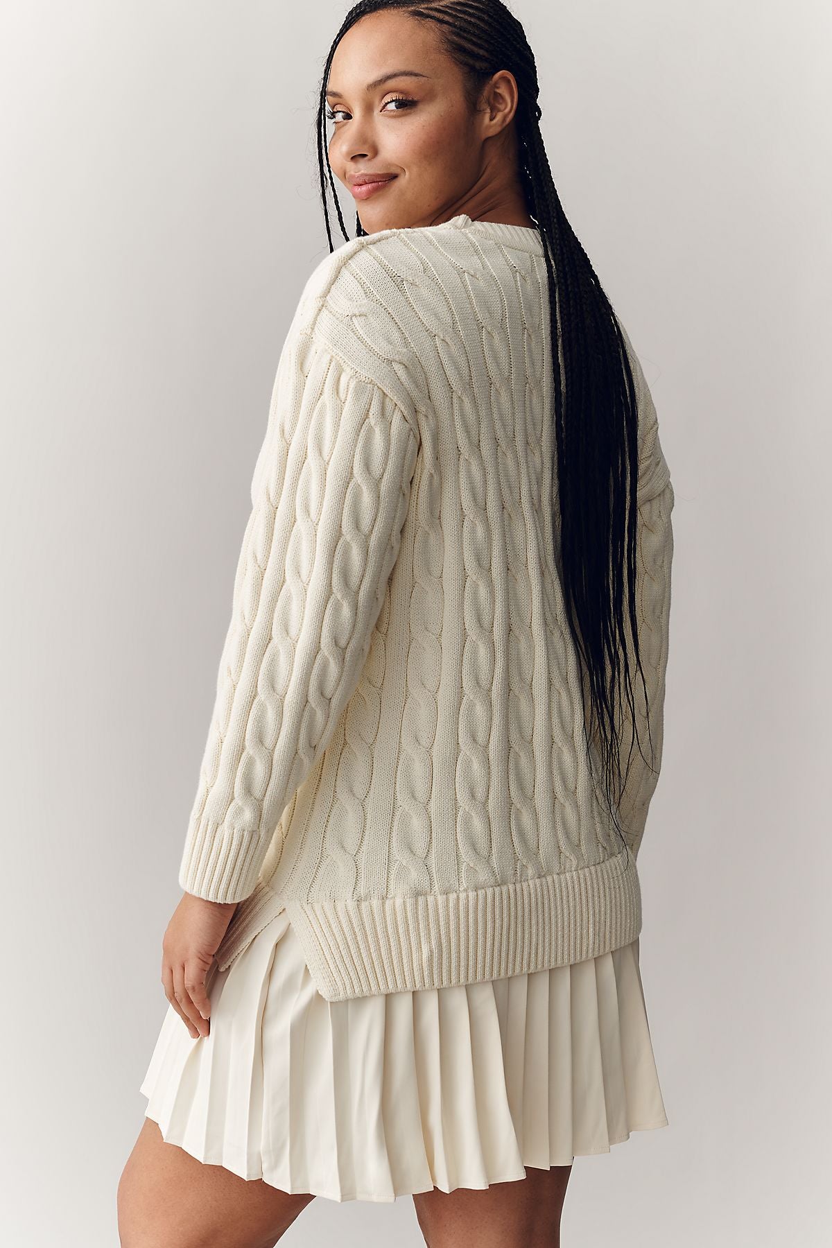 English Factory V-Neck Long-Sleeve Mini Twofer Dress