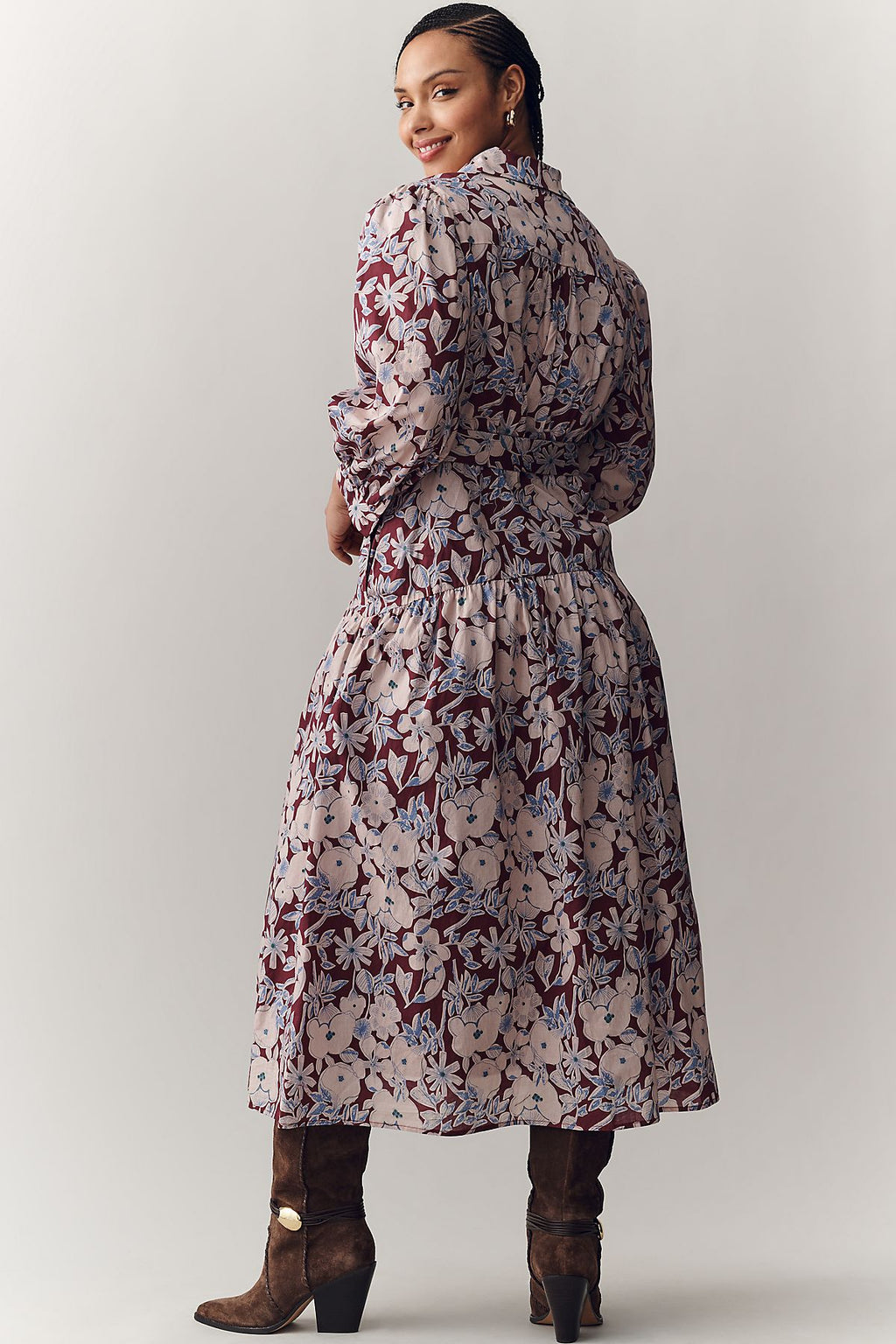 English Factory Long-Sleeve Midi Shirtdress