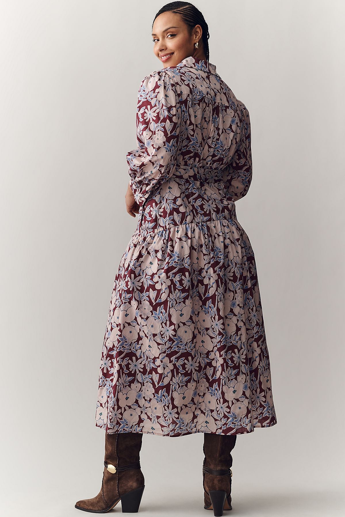 English Factory Long-Sleeve Midi Shirtdress