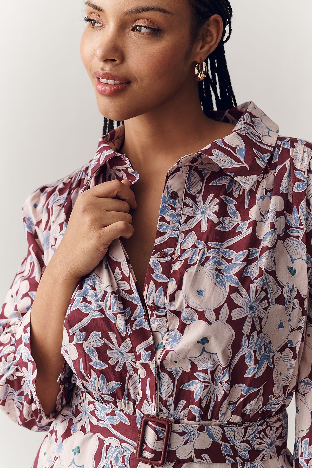 English Factory Long-Sleeve Midi Shirtdress