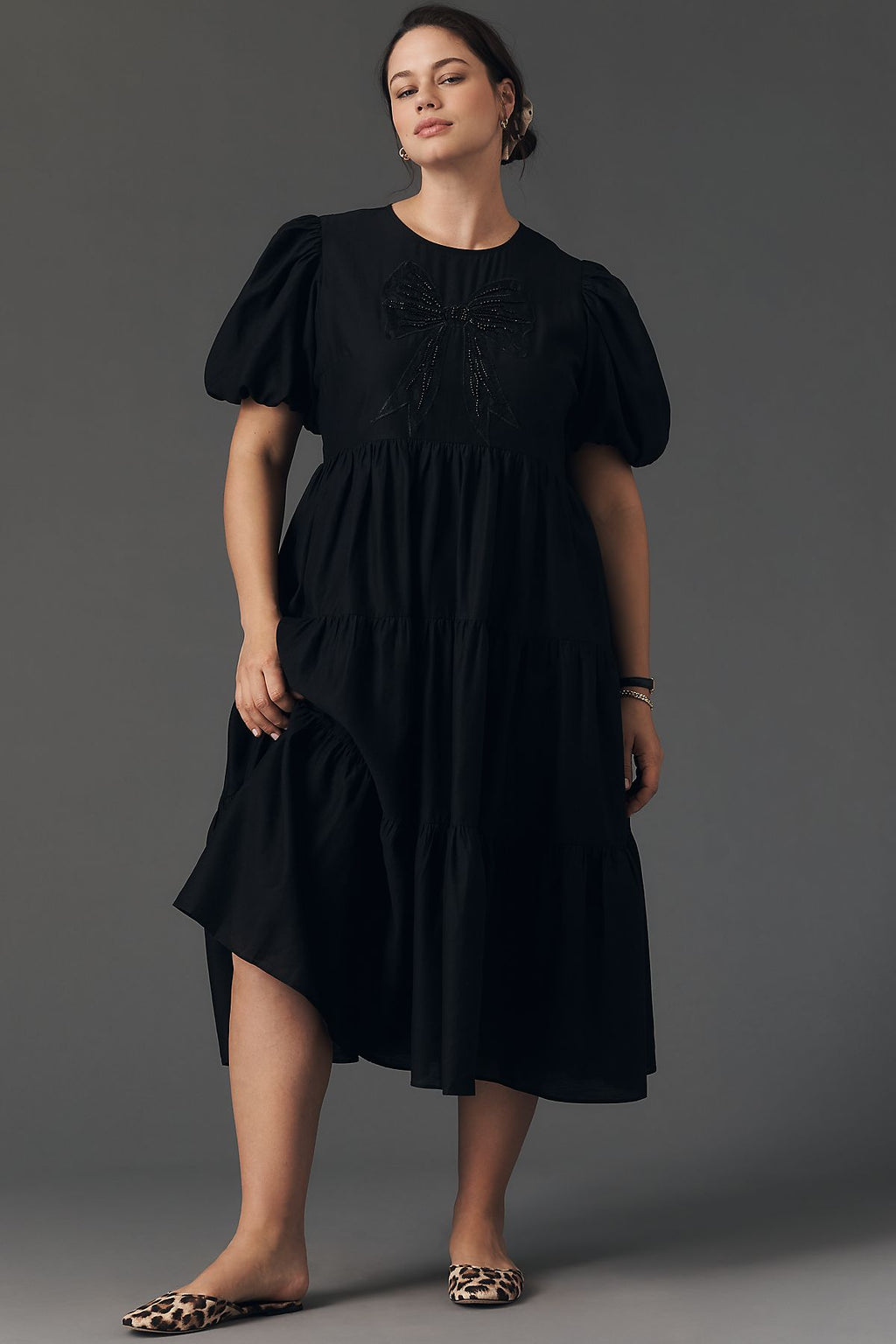 English Factory Short-Sleeve Sheer Midi Shirtdress