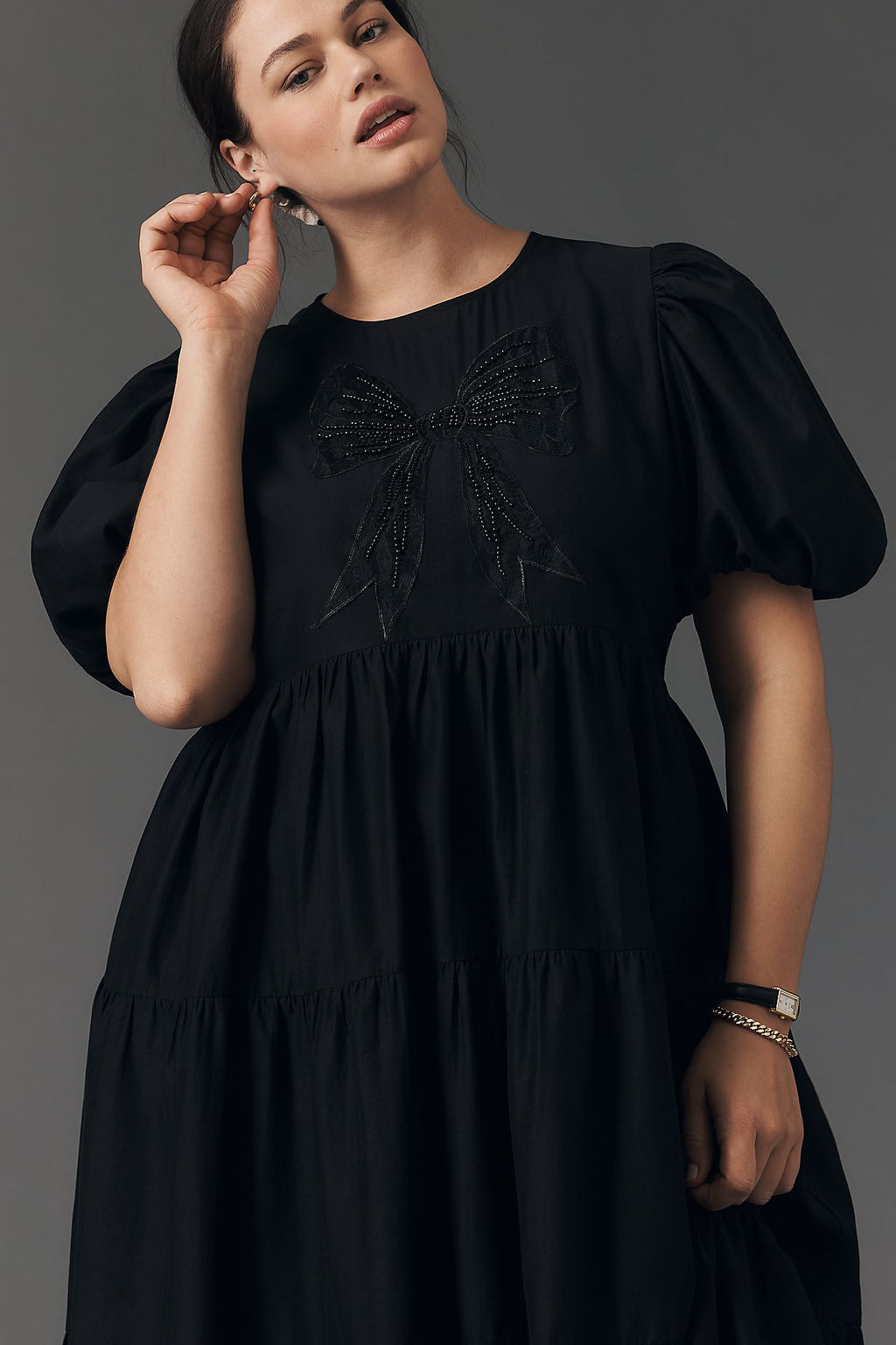 English Factory Short-Sleeve Sheer Midi Shirtdress