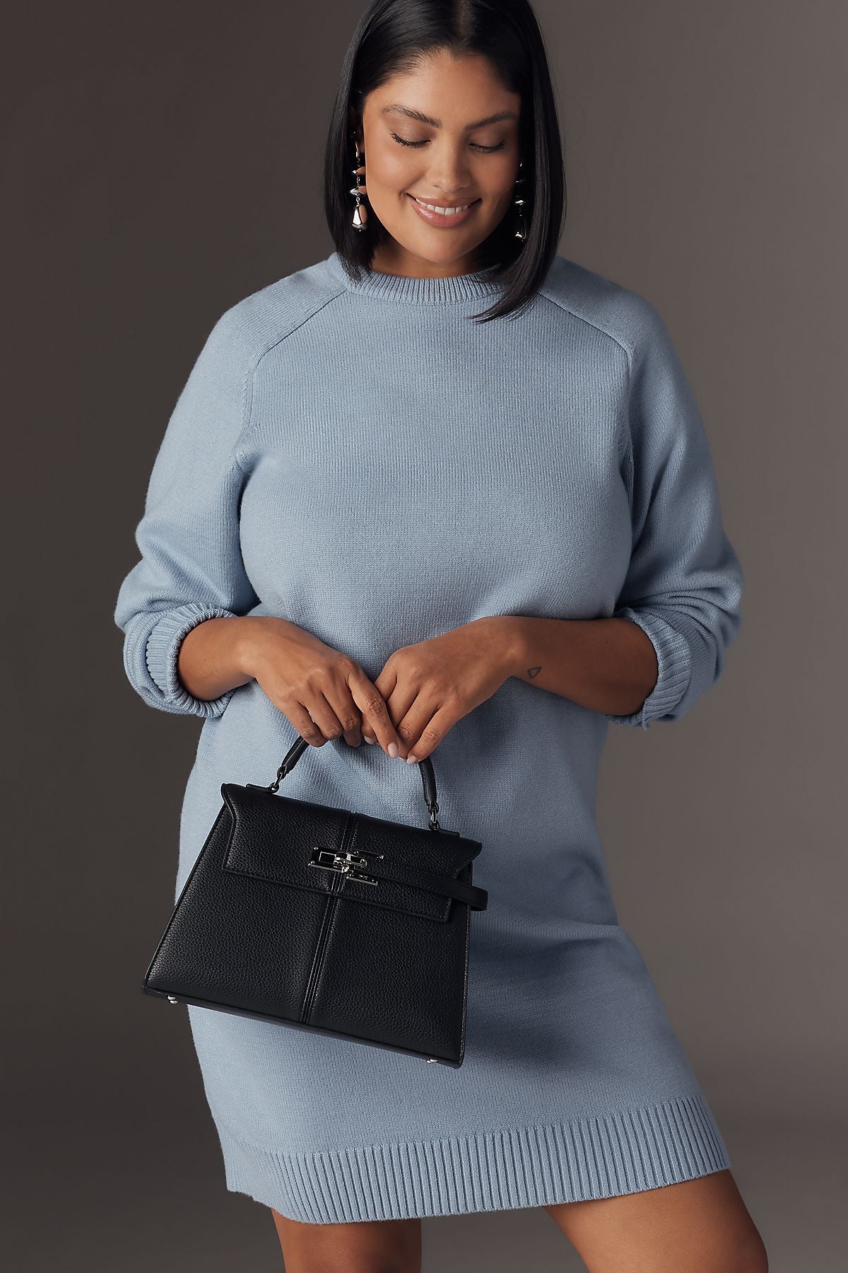 English Factory Long-Sleeve Mini Sweater Dress
