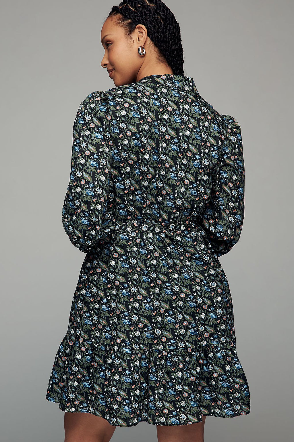 English Factory Long-Sleeve Floral Mini Shirtdress