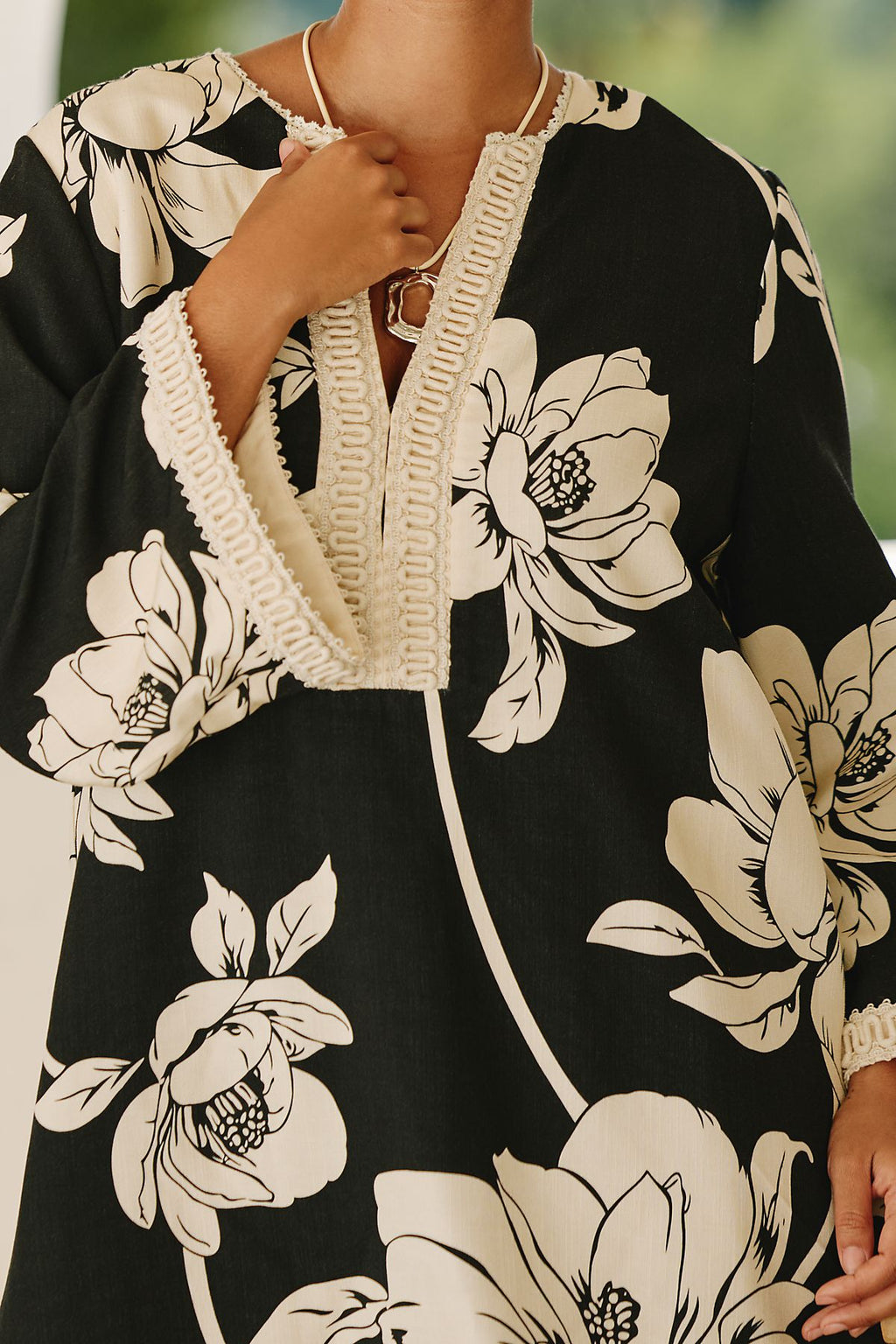 English Factory 100% Cotton Plus Kaftan Mini Dress