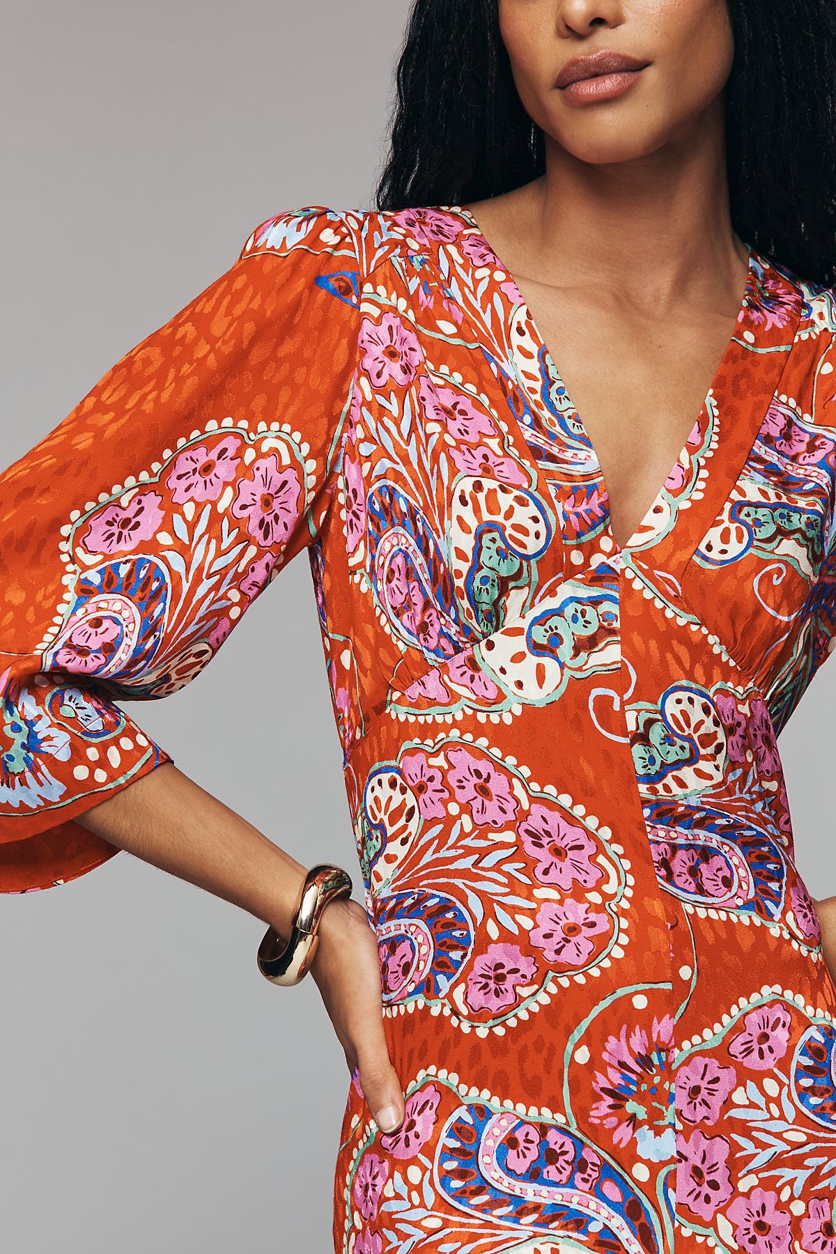 RIXO Petite Dahlia Midi Dress