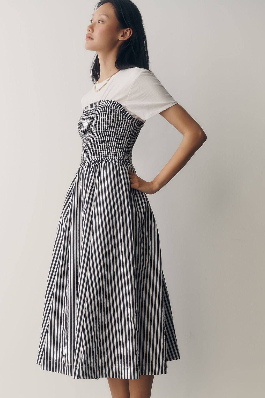 Maeve 100% Cotton Twofer Fit & Flare Dress