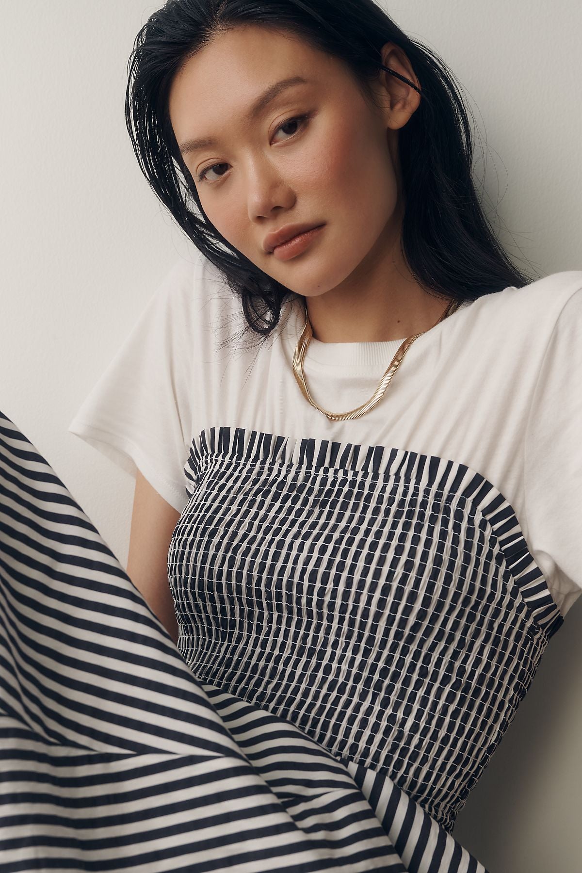 Maeve 100% Cotton Twofer Fit & Flare Dress