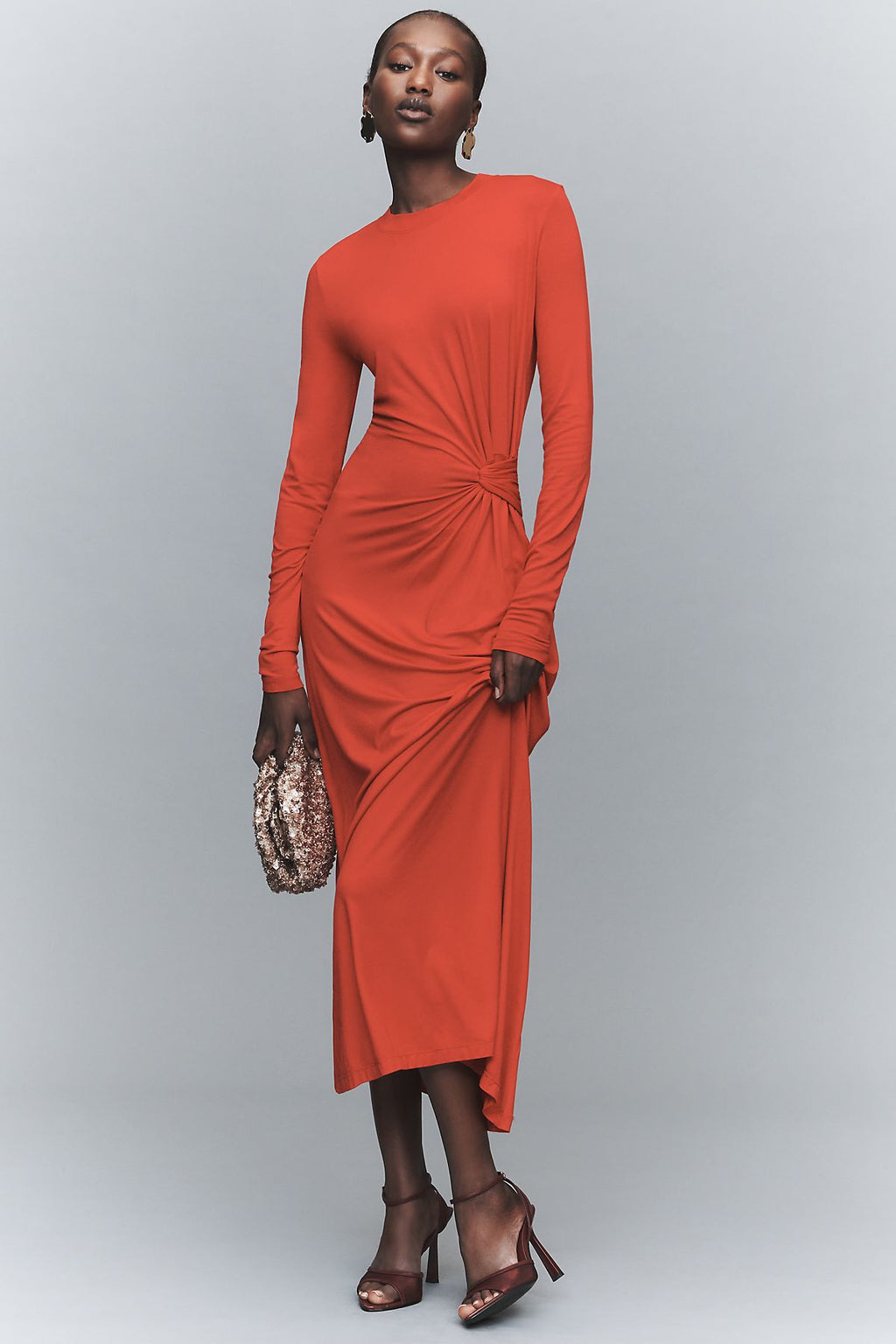Derek Lam 10 Crosby Jersey Knit Long-Sleeve Midi Dress