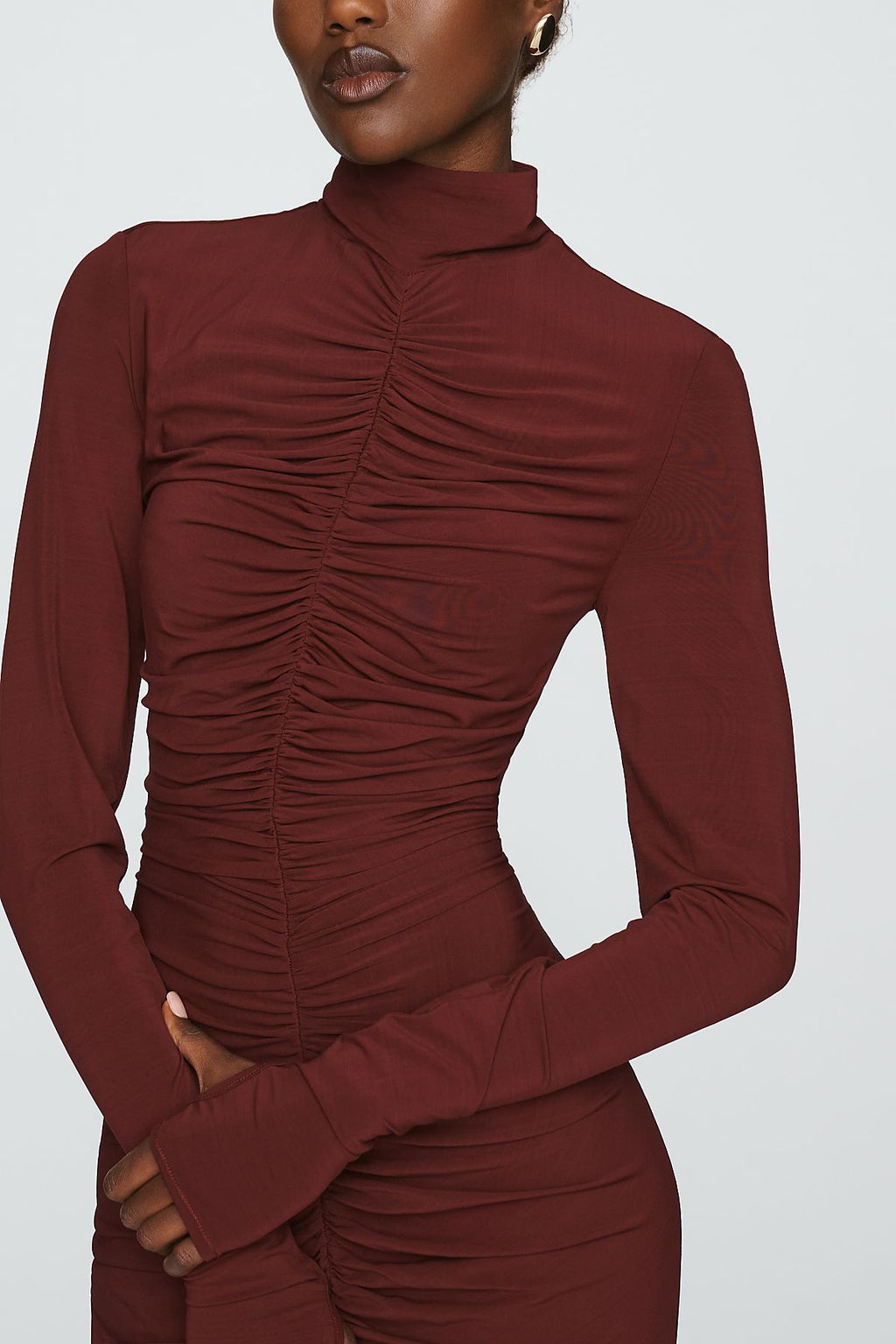 MISHA Ruched Maxi Dress