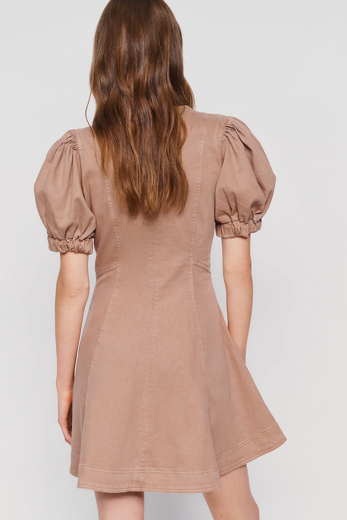 Calder Puff-Sleeve Denim Mini Dress