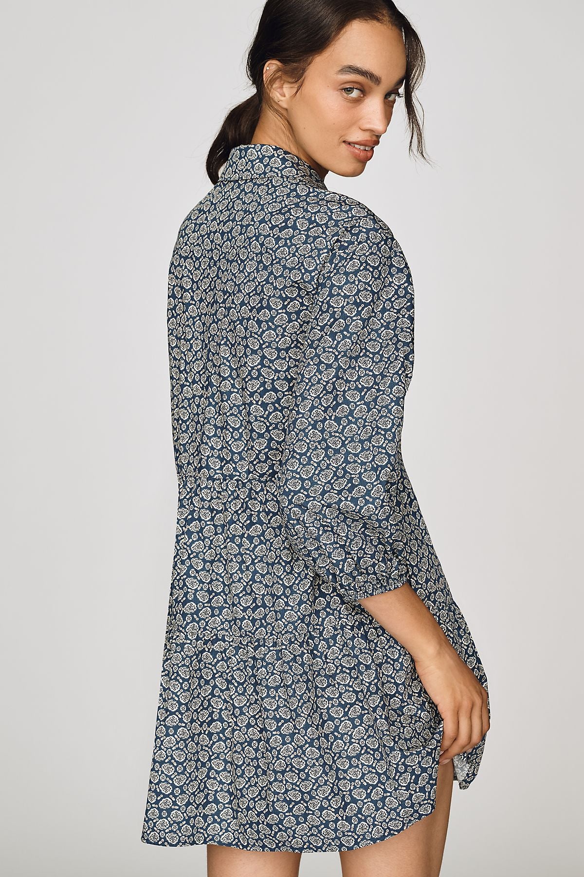 Maeve Bettina Tiered Mini Shirtdress