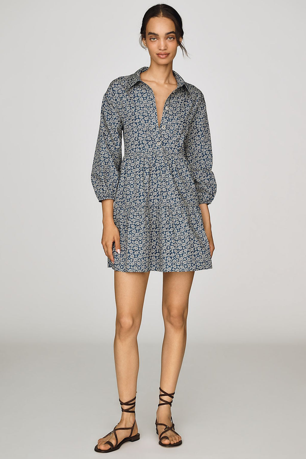 Maeve Bettina Tiered Mini Shirtdress