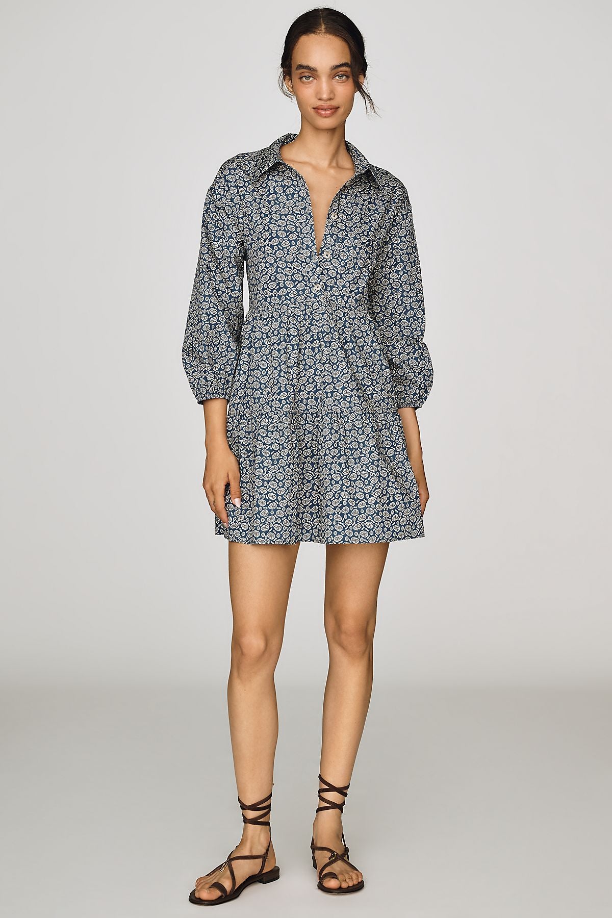 Maeve Bettina Tiered Mini Shirtdress