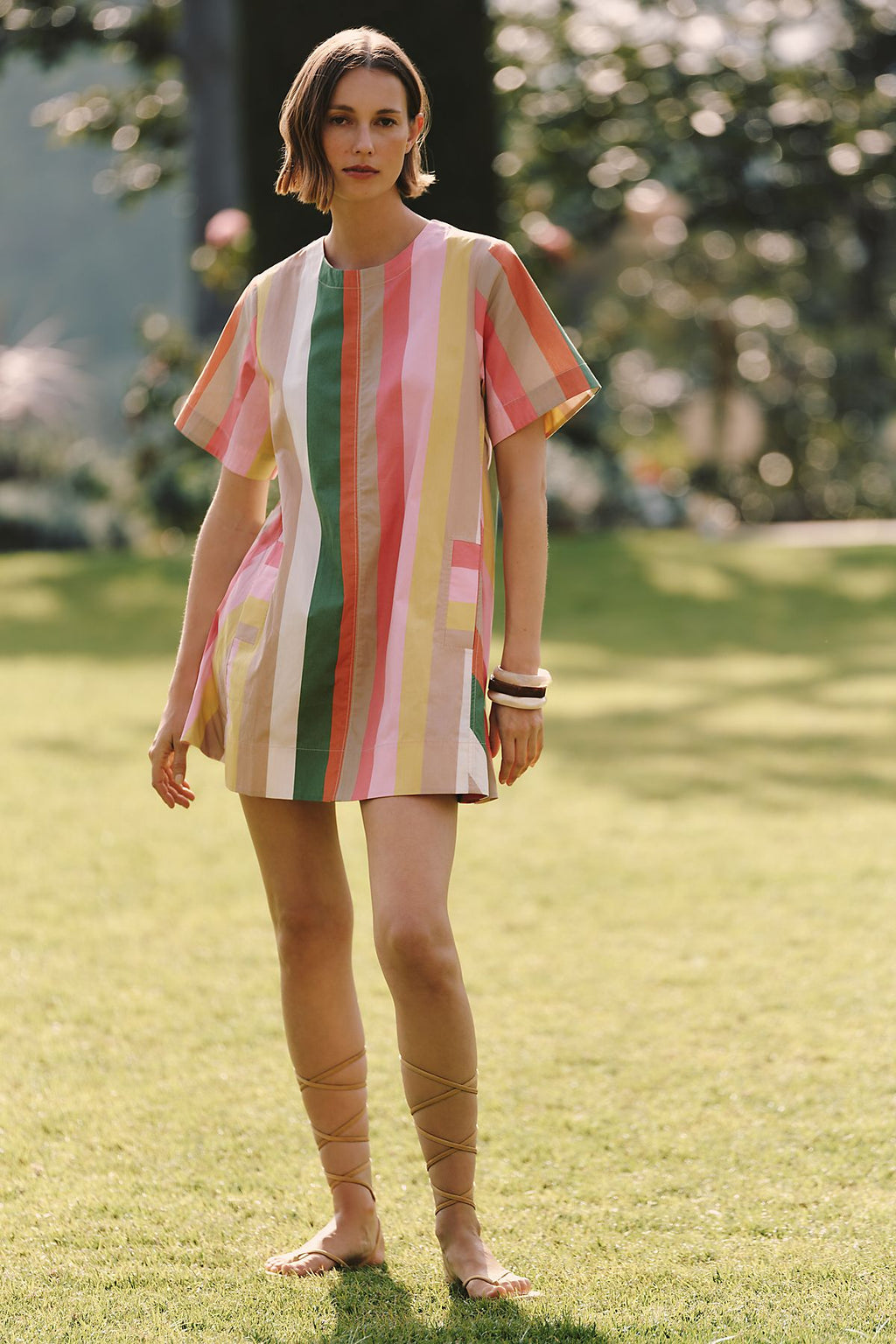 Emmy Short-Sleeve Swing Mini Dress by Maeve