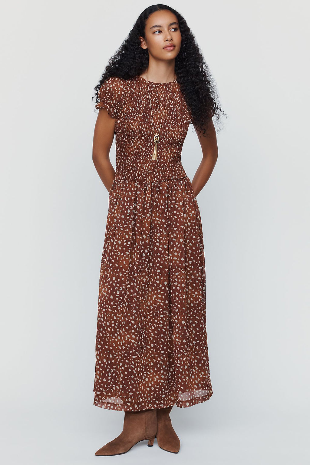 By Anthropologie Smocked Maxi Dress