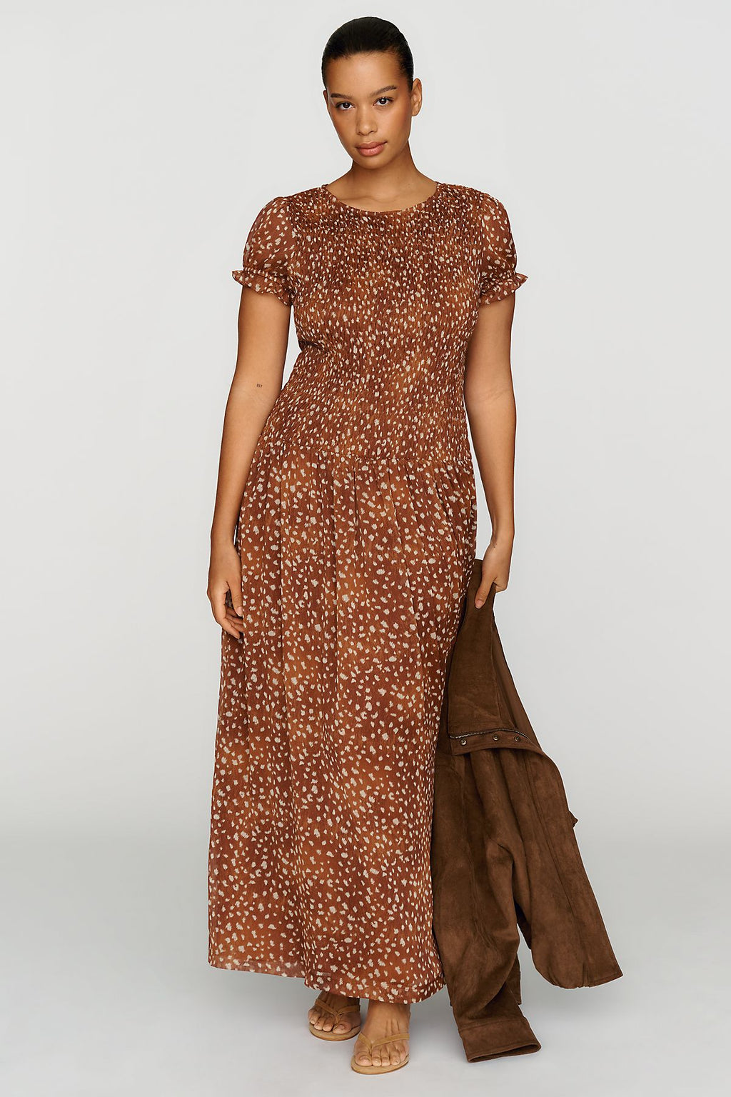 By Anthropologie Smocked Maxi Dress