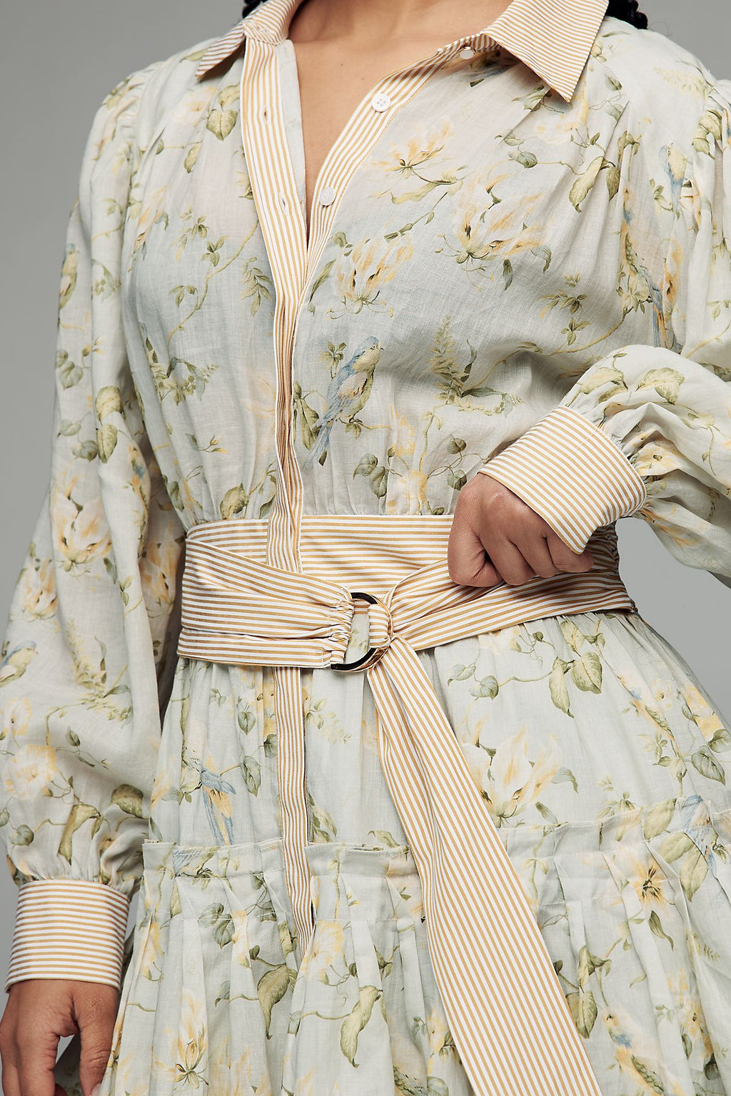 En Saison Rylee Long-Sleeve Belted Shirtdress