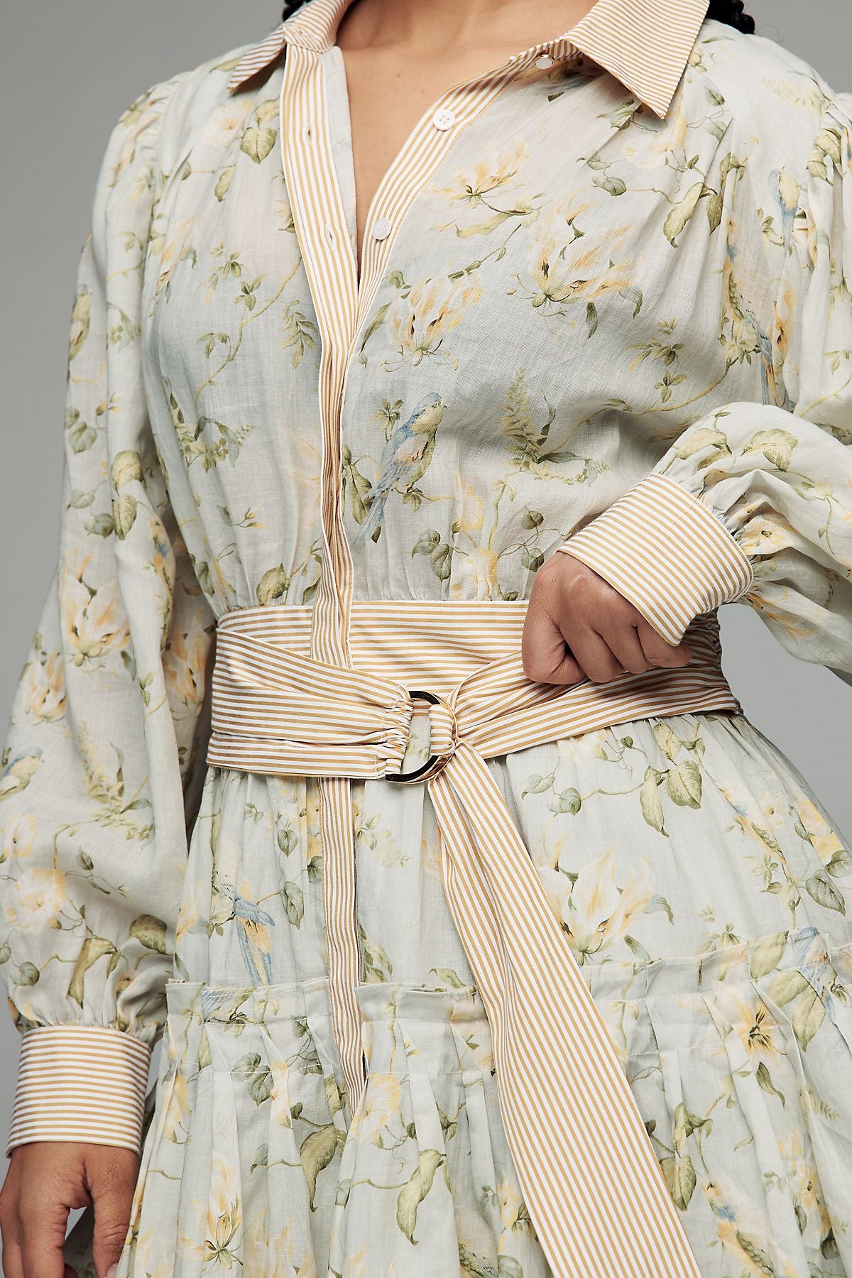 En Saison Rylee Long-Sleeve Belted Shirtdress