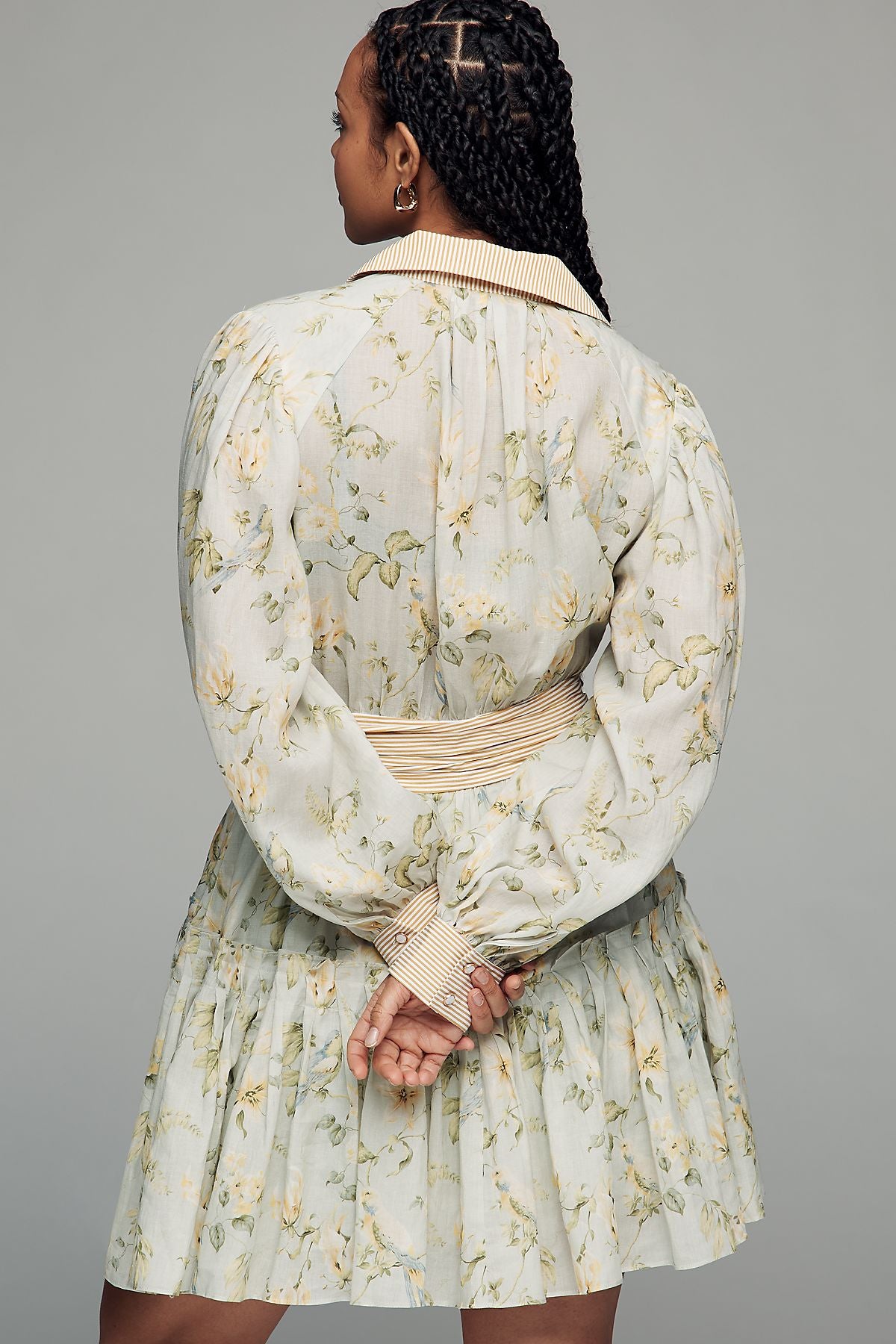En Saison Rylee Long-Sleeve Belted Shirtdress