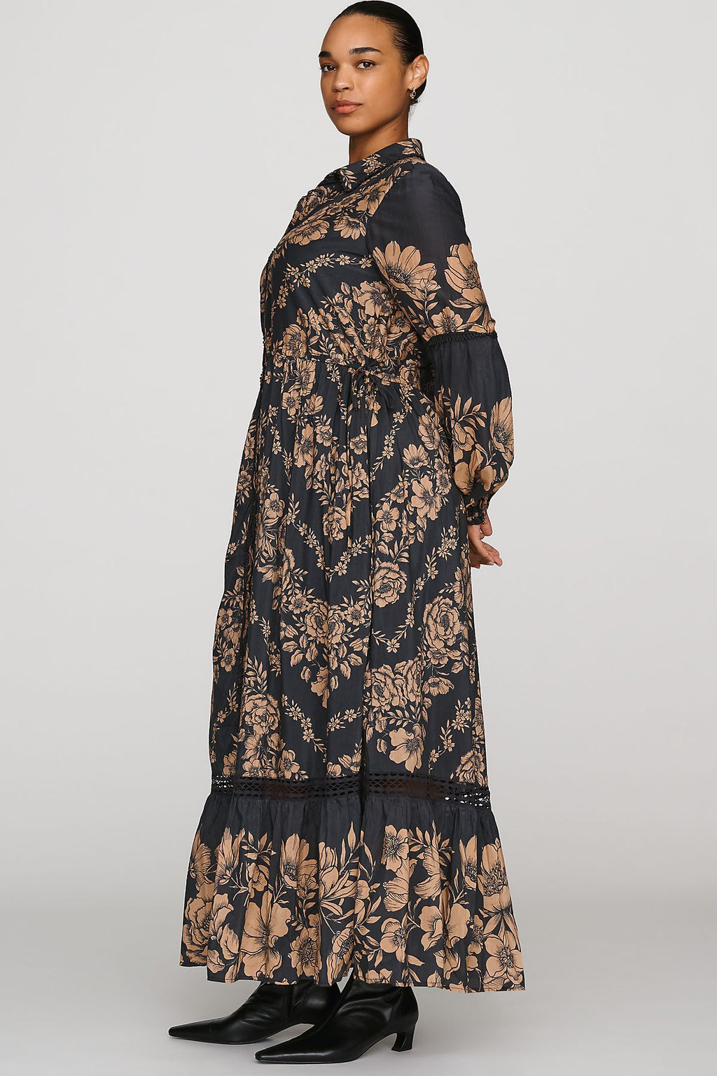 Eleanora Printed Buttondown Midi Shirtdress