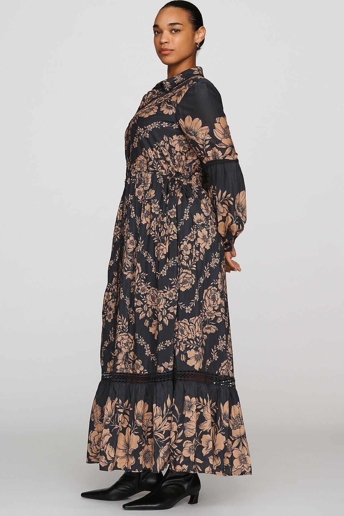 Eleanora Printed Buttondown Midi Shirtdress