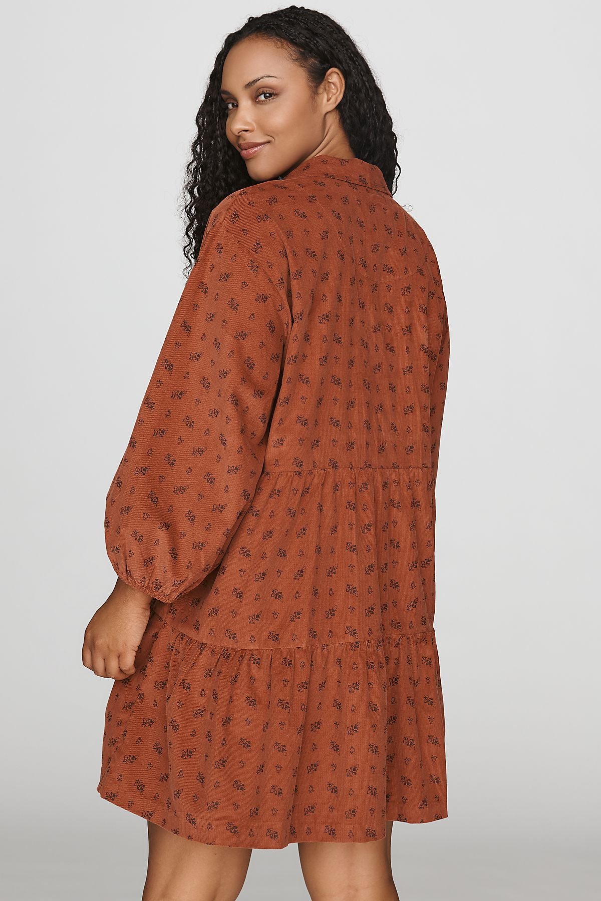 Maeve Bettina 100% Cotton Corduroy Mini Shirtdress