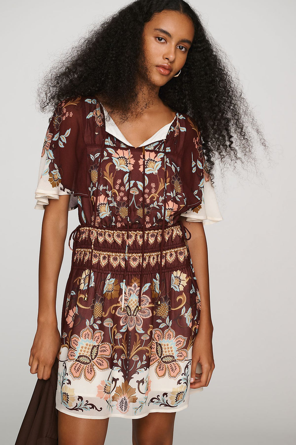 Anthropologie x Farm Rio Printed Flutter Sleeve Dress