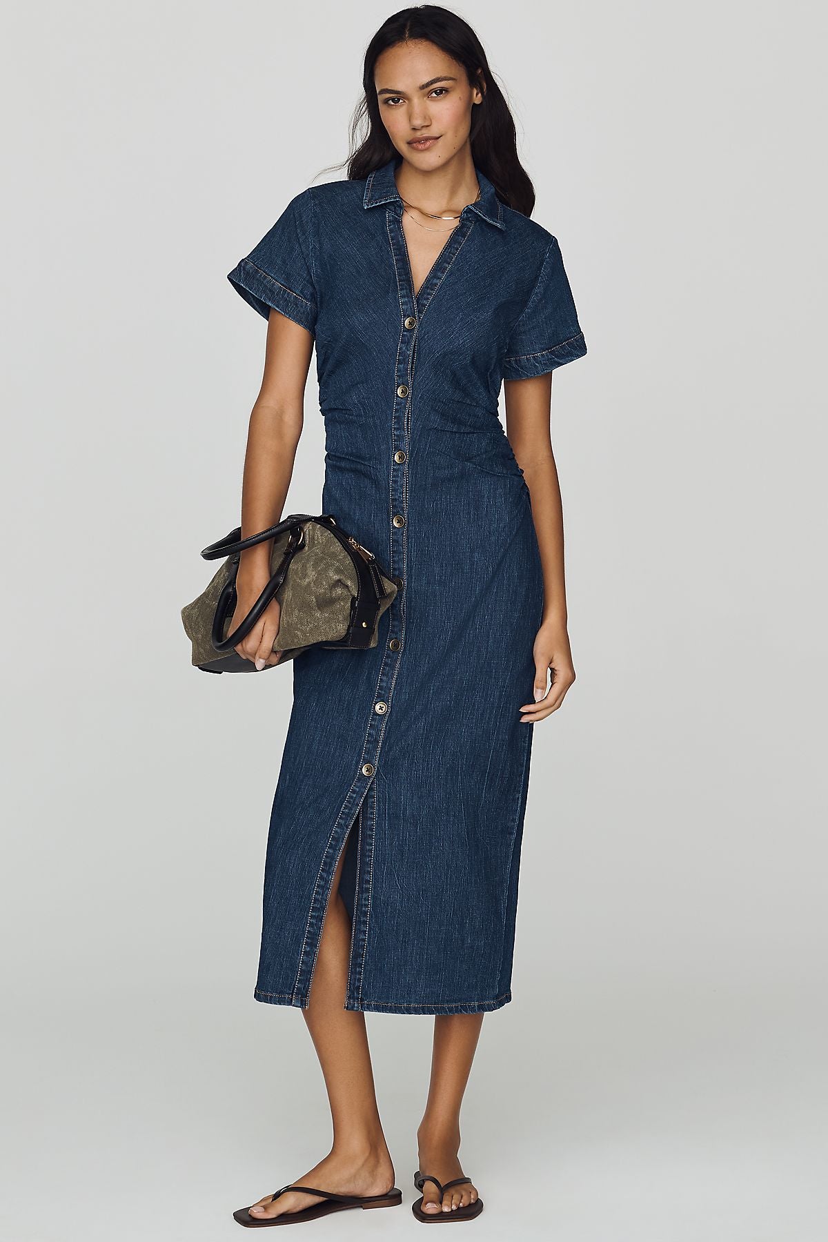Pilcro Greer Denim Midi Shirtdress