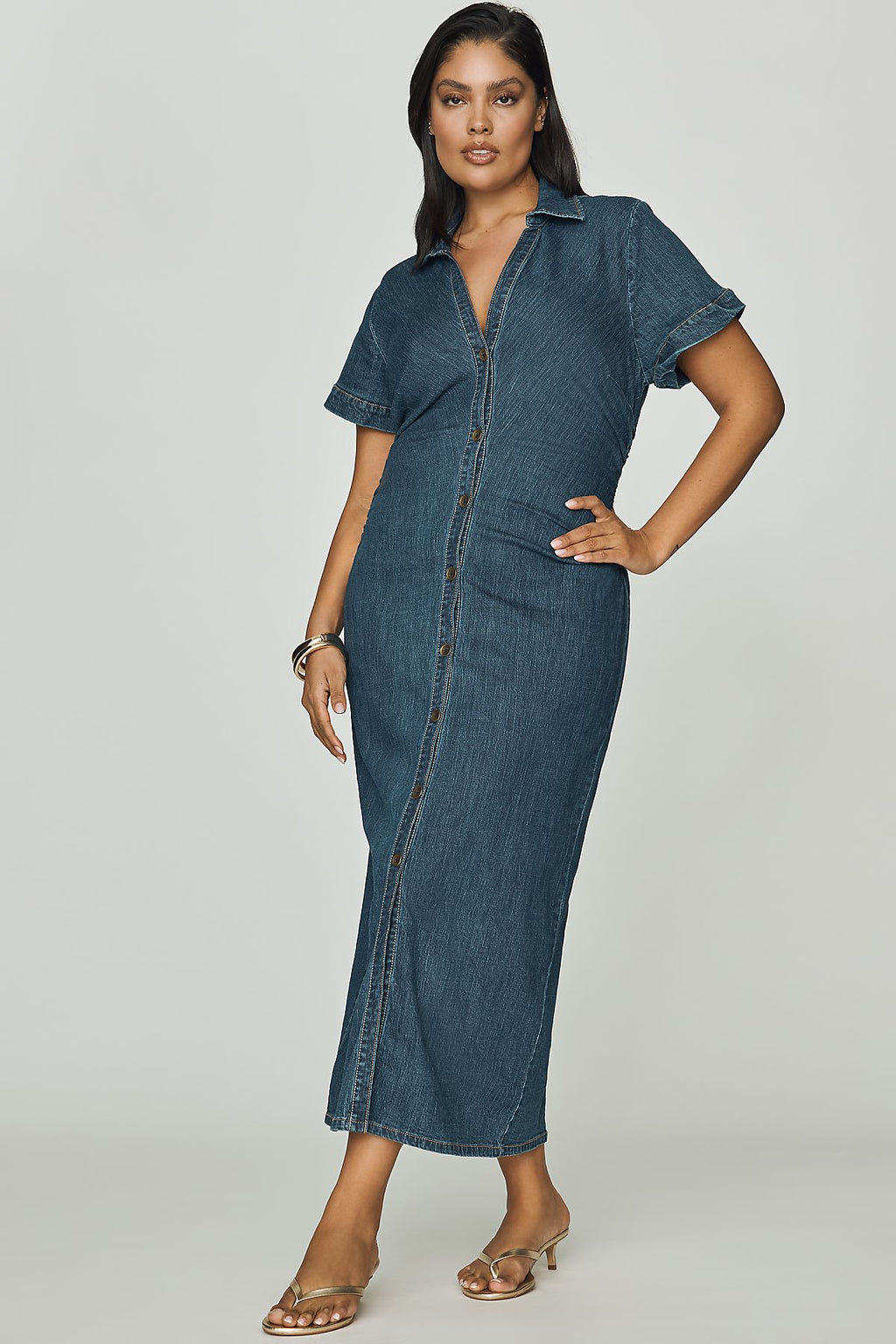 Pilcro Greer Denim Midi Shirtdress