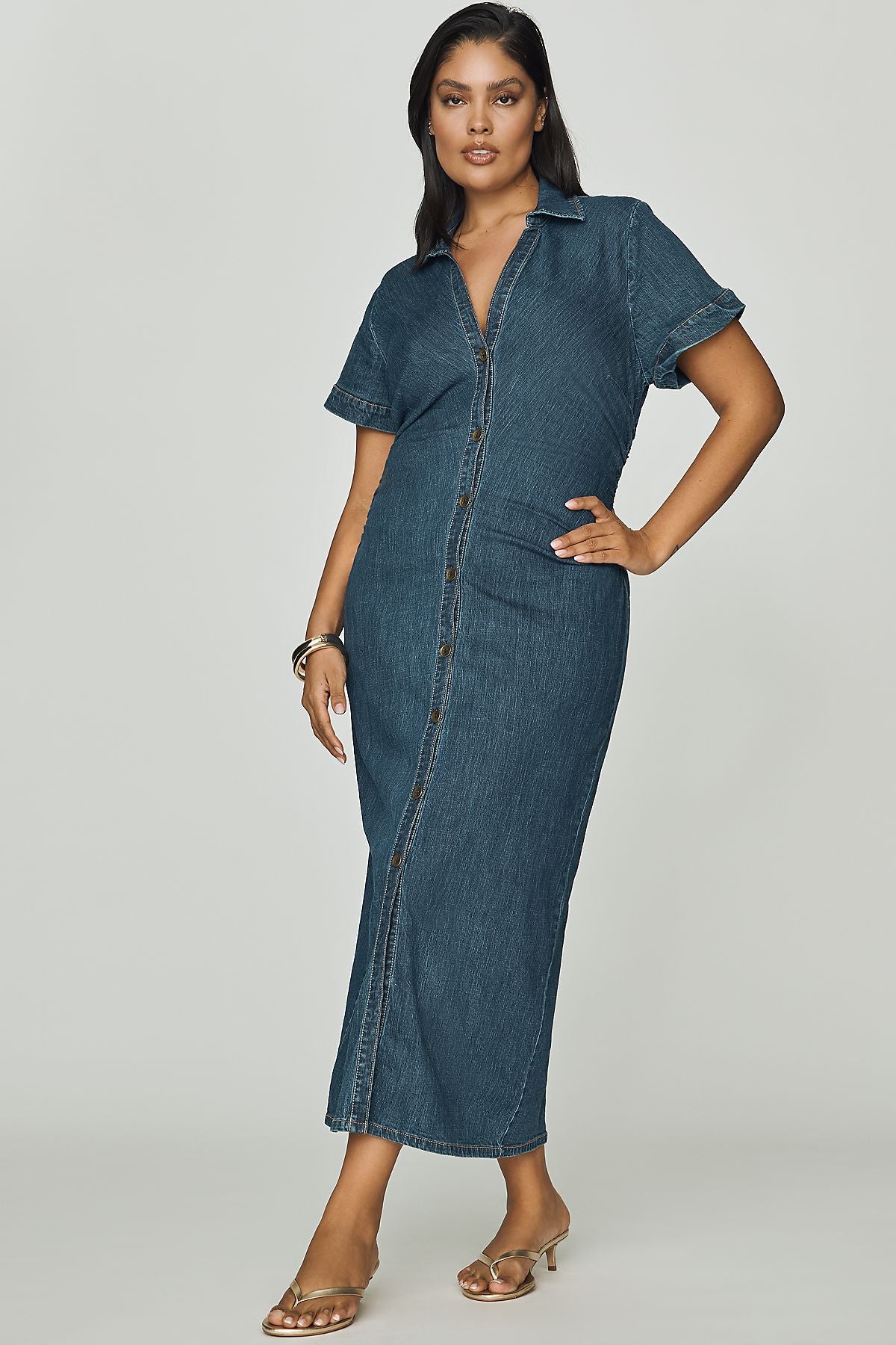 Pilcro Greer Denim Midi Shirtdress
