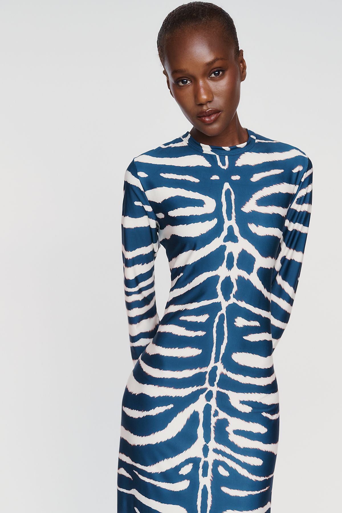 Especia Animal Print Fitted Maxi Dress
