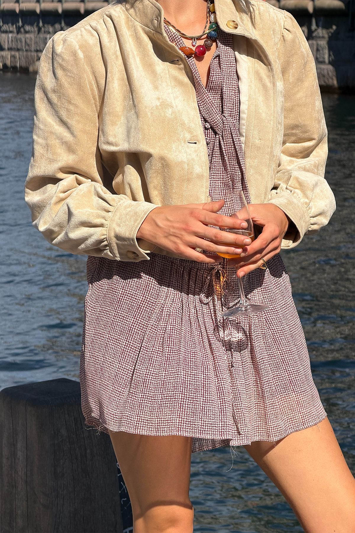 By Anthropologie Tie-Neck Mini Dress