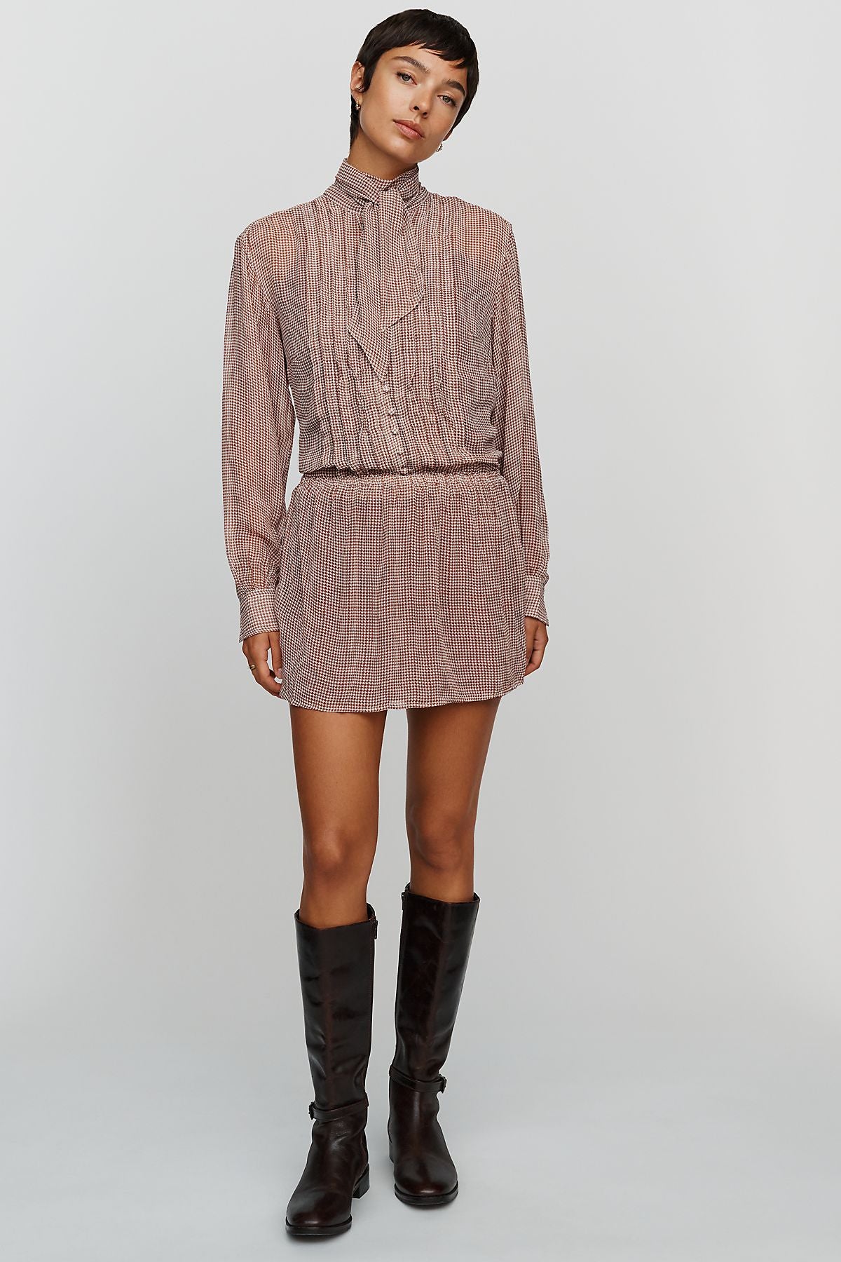 By Anthropologie Tie-Neck Mini Dress