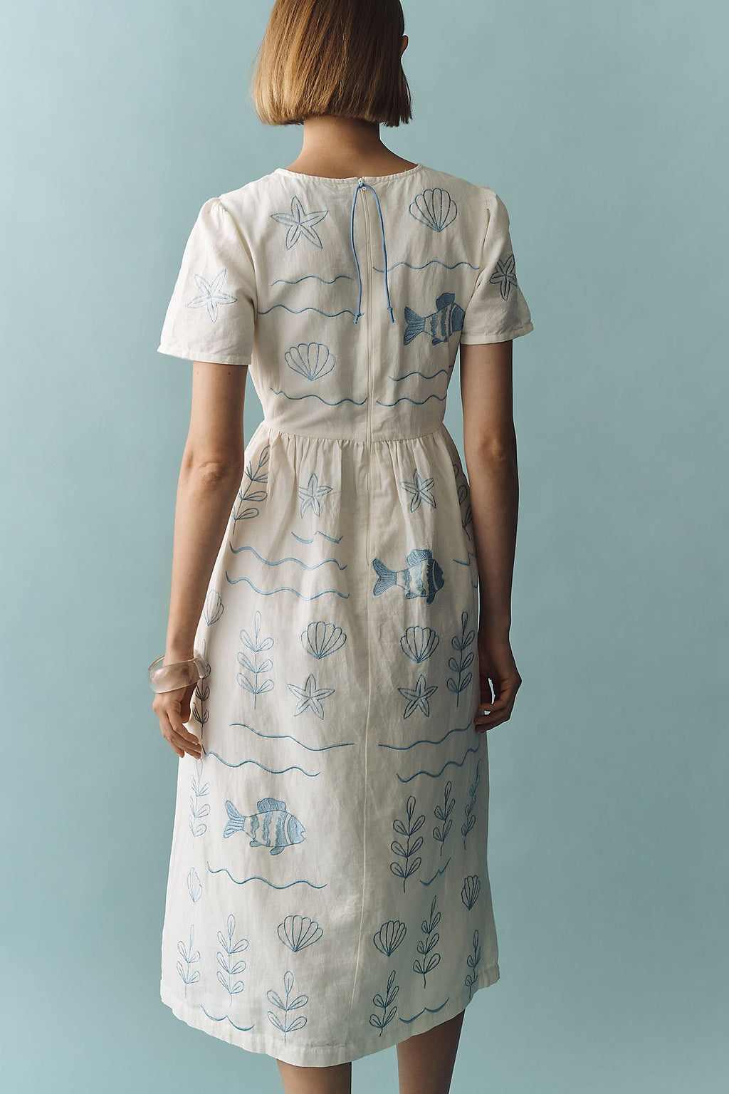 Beau & Ro Lynn Cotton Linen Midi Dress