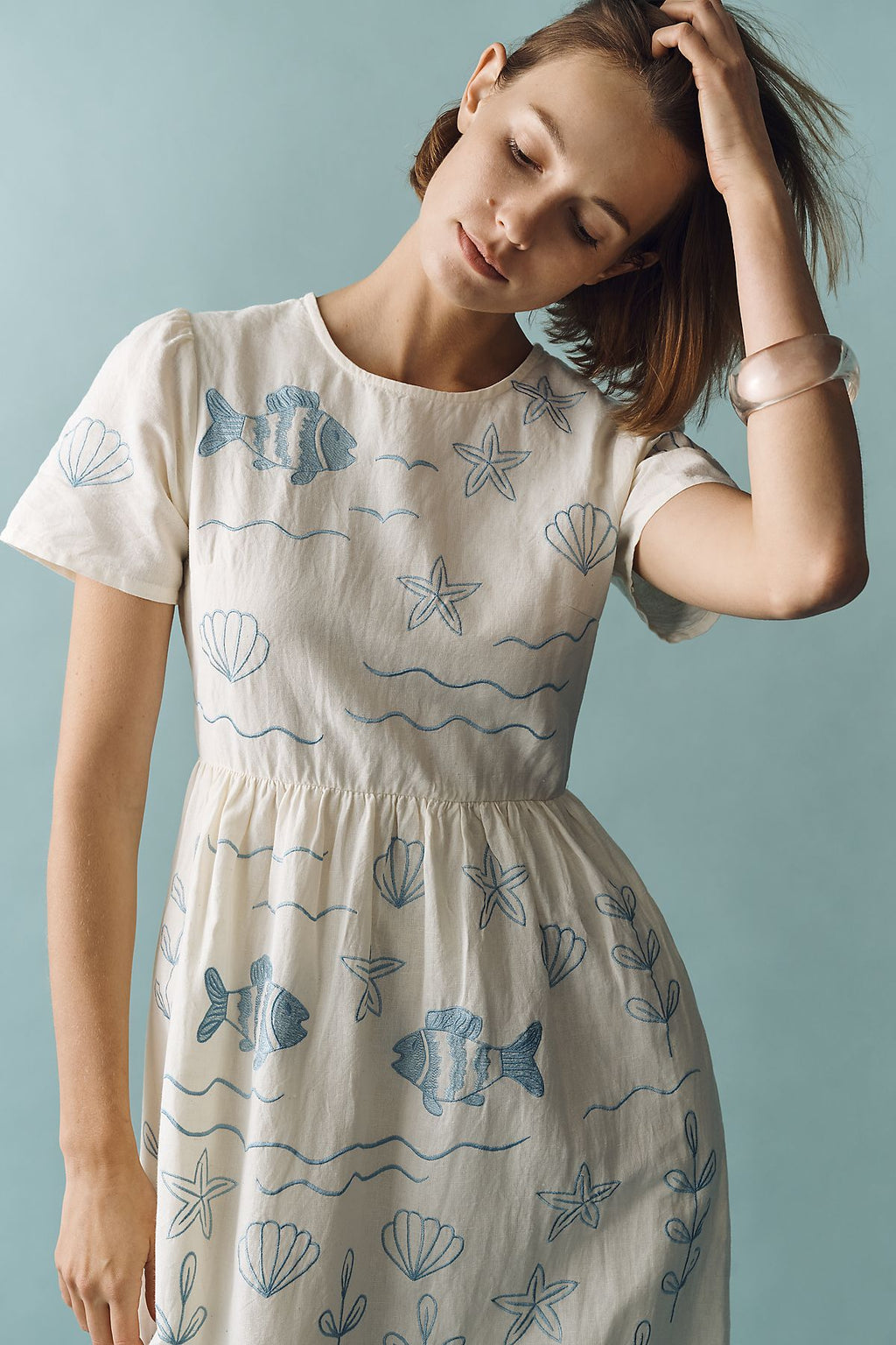 Beau & Ro Lynn Cotton Linen Midi Dress