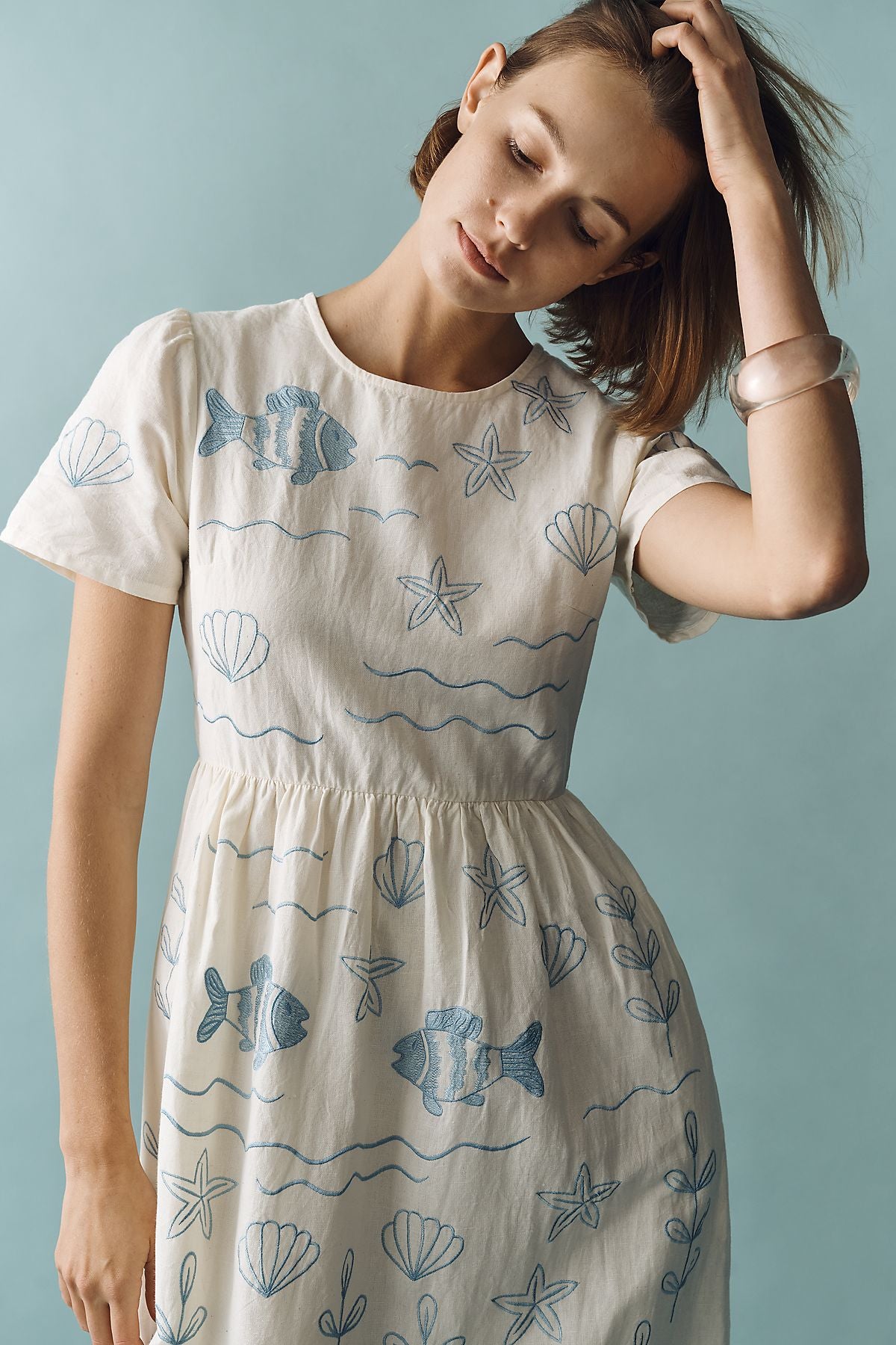 Beau & Ro Lynn Cotton Linen Midi Dress
