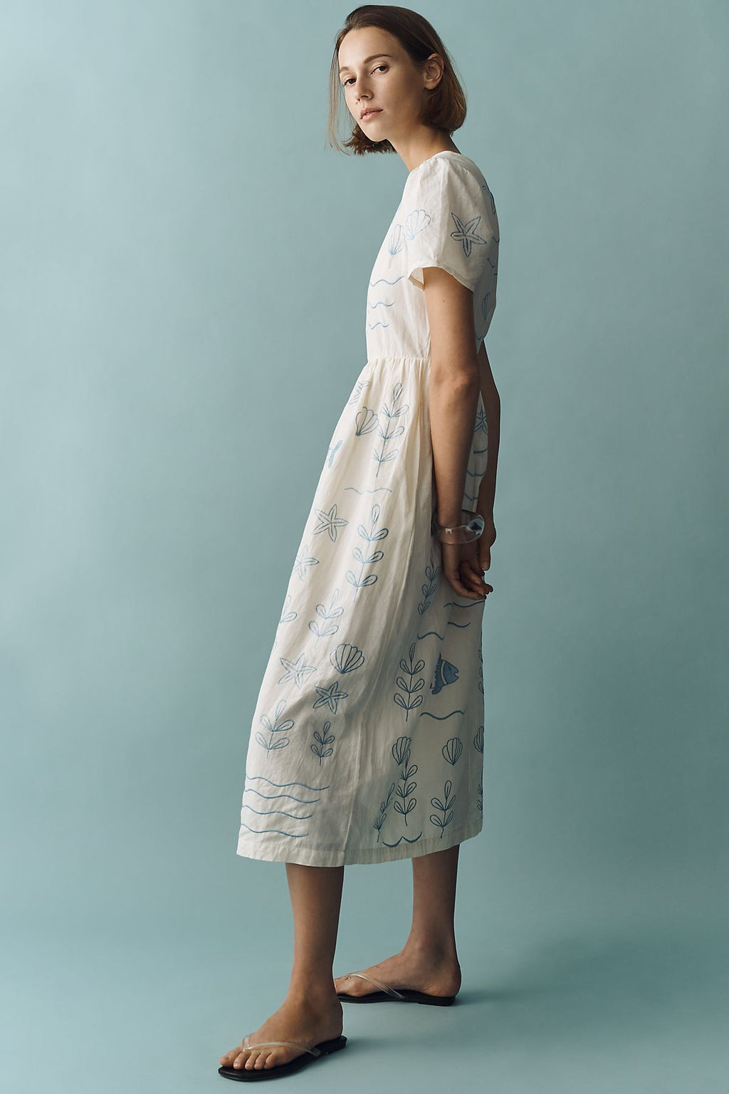 Beau & Ro Lynn Cotton Linen Midi Dress