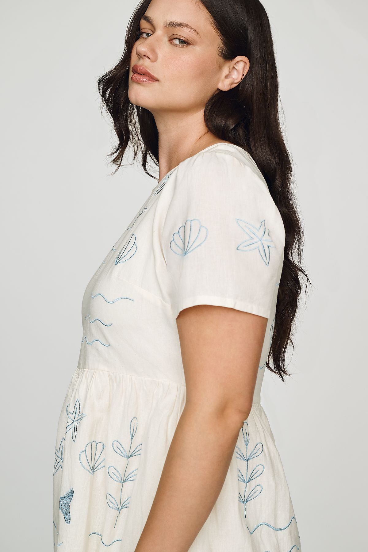 Beau & Ro Lynn Cotton Linen Midi Dress