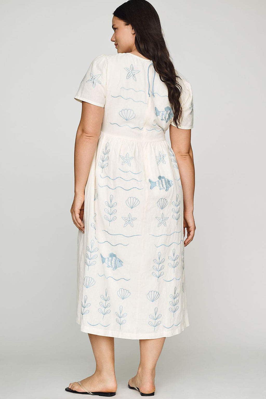Beau & Ro Lynn Cotton Linen Midi Dress