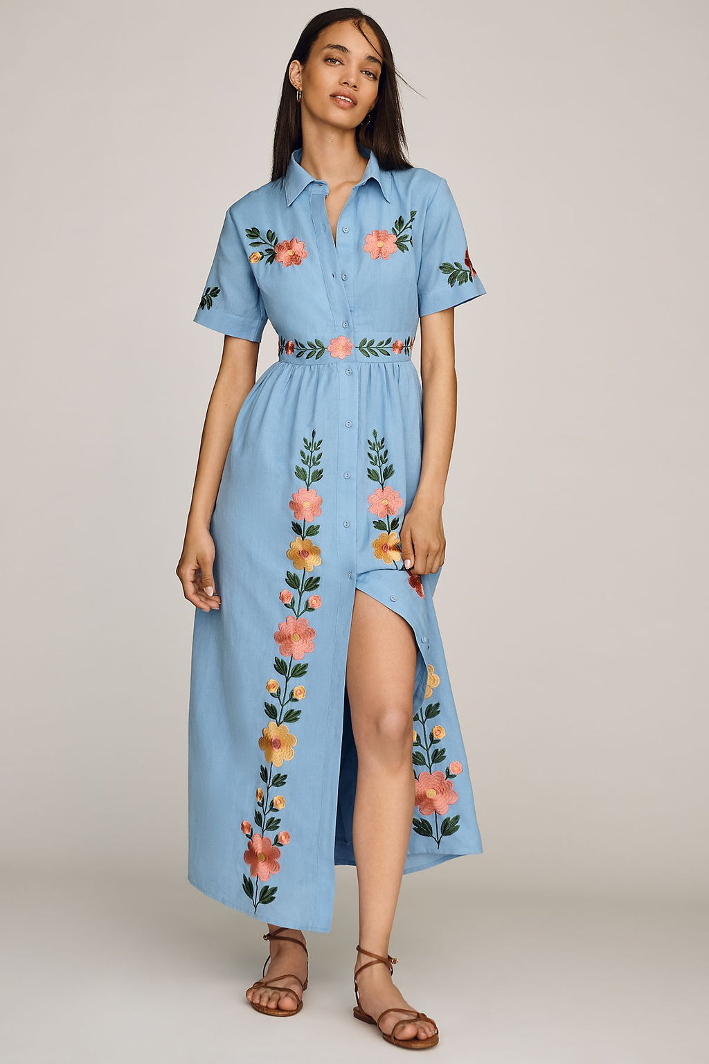 Beau & Ro Elle 100% Cotton Poplin Midi Dress