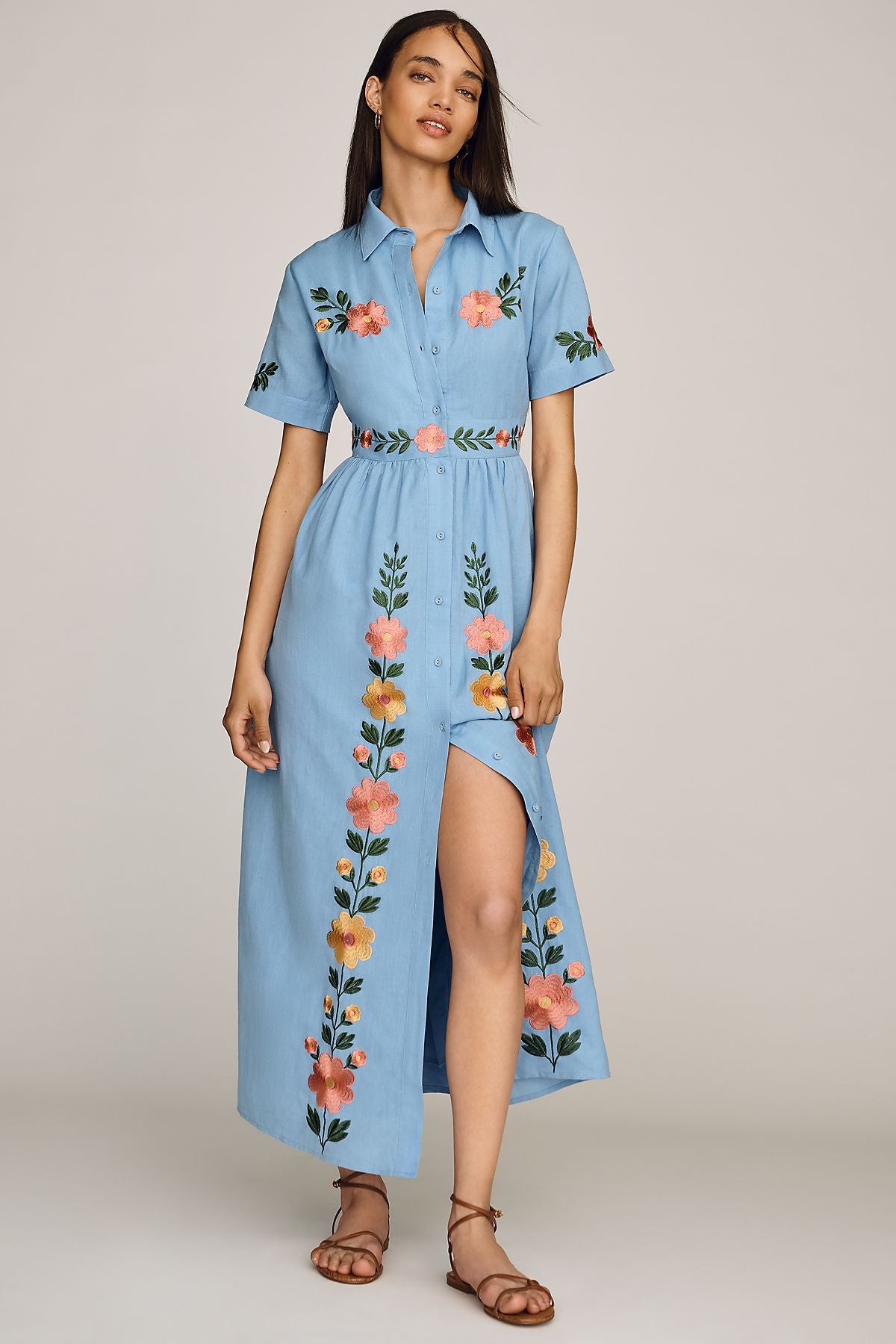 Beau & Ro Elle 100% Cotton Poplin Midi Dress